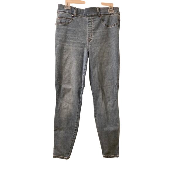 Spanx Womens Skinny Pull On Denim Jeans Size L Light Wash - Picture 1 of 8
